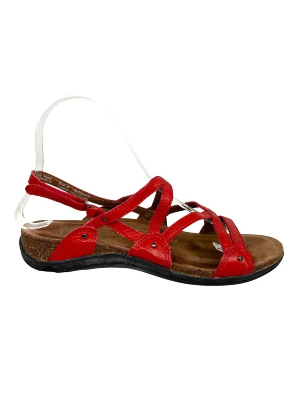 Dansko Jolie Red Leather Strappy Sandals Size 37 EU 6.5-7 US Comfort Resortwear